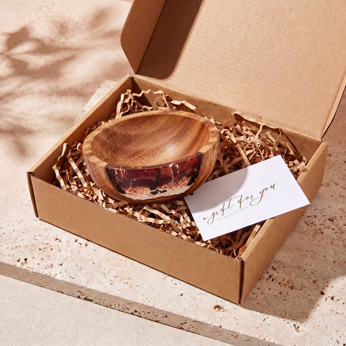 Resin Bowl in Burnt Ivory - a gift moment, wrapped and ready