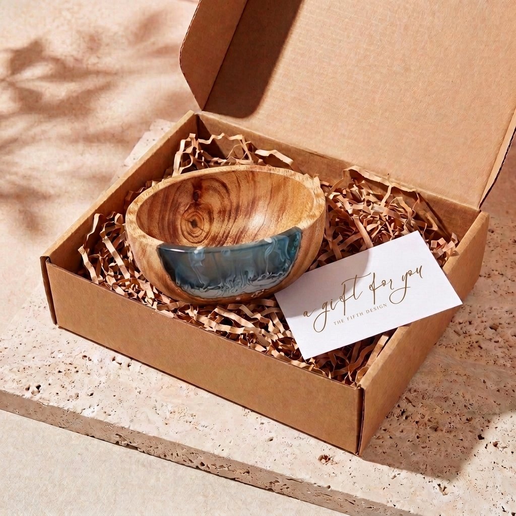 Resin Bowl in Slate - a gift moment, wrapped and ready