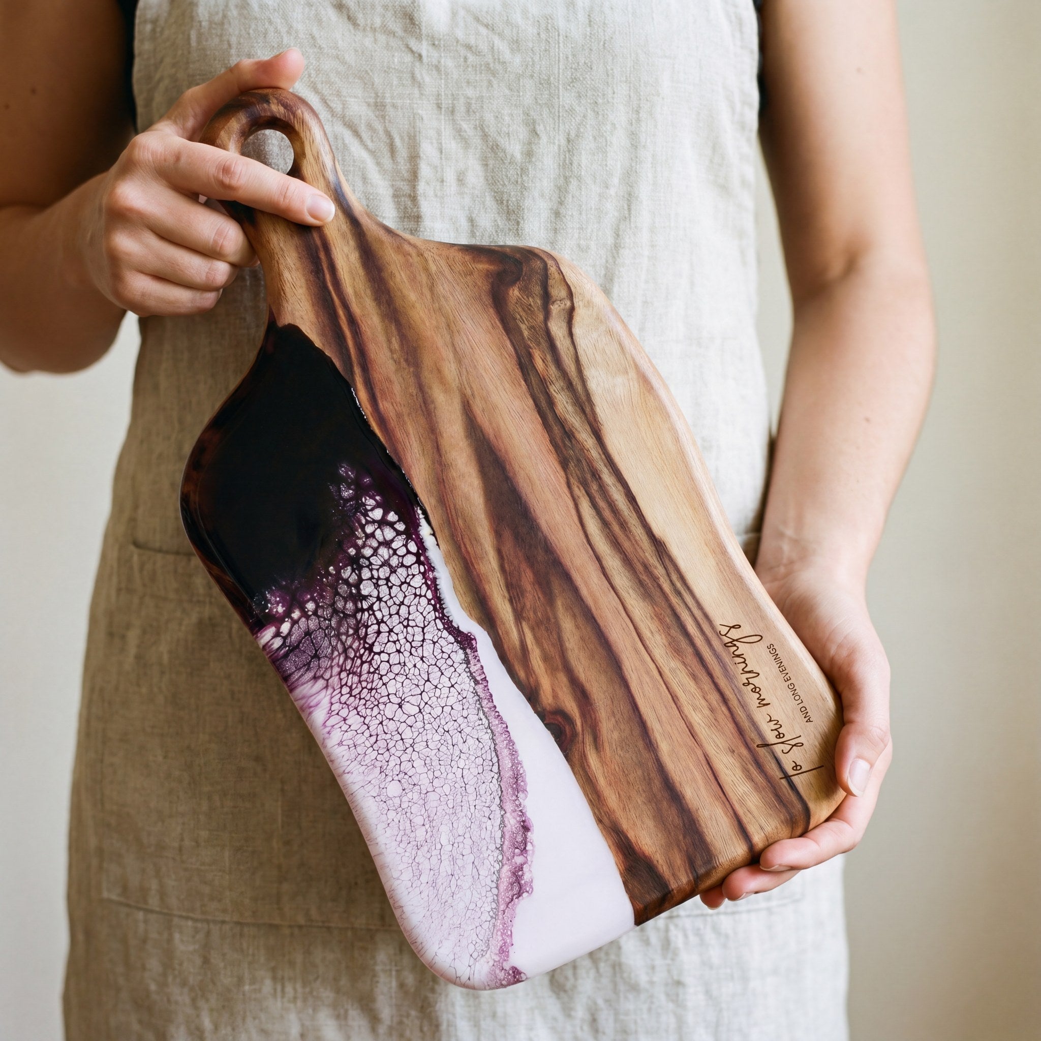 The Entertainer's Bundle in Lilac - Medium paddle held in hand for scale