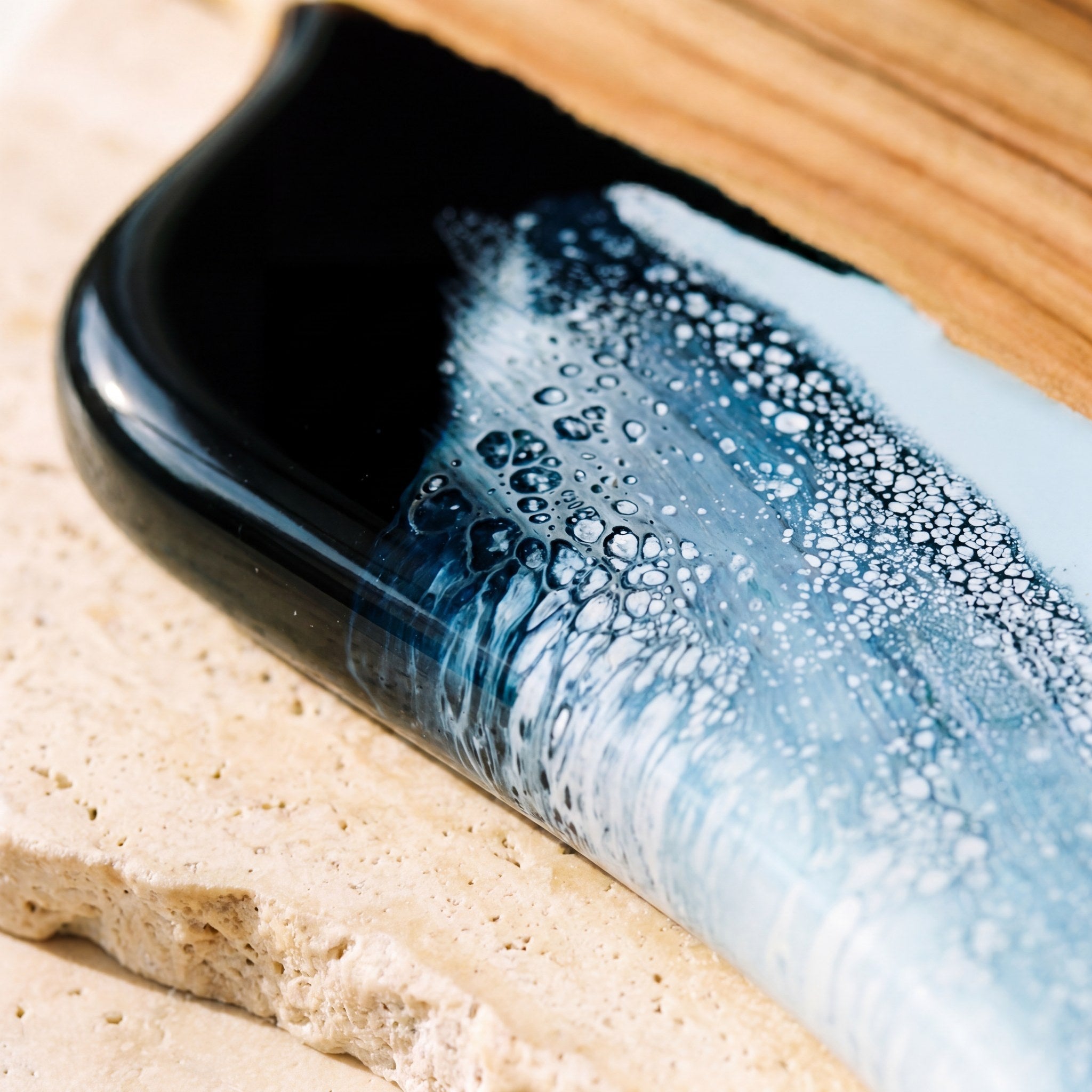 The Entertainer's Bundle in Prussian Blue - Medium paddle resin pattern close-up