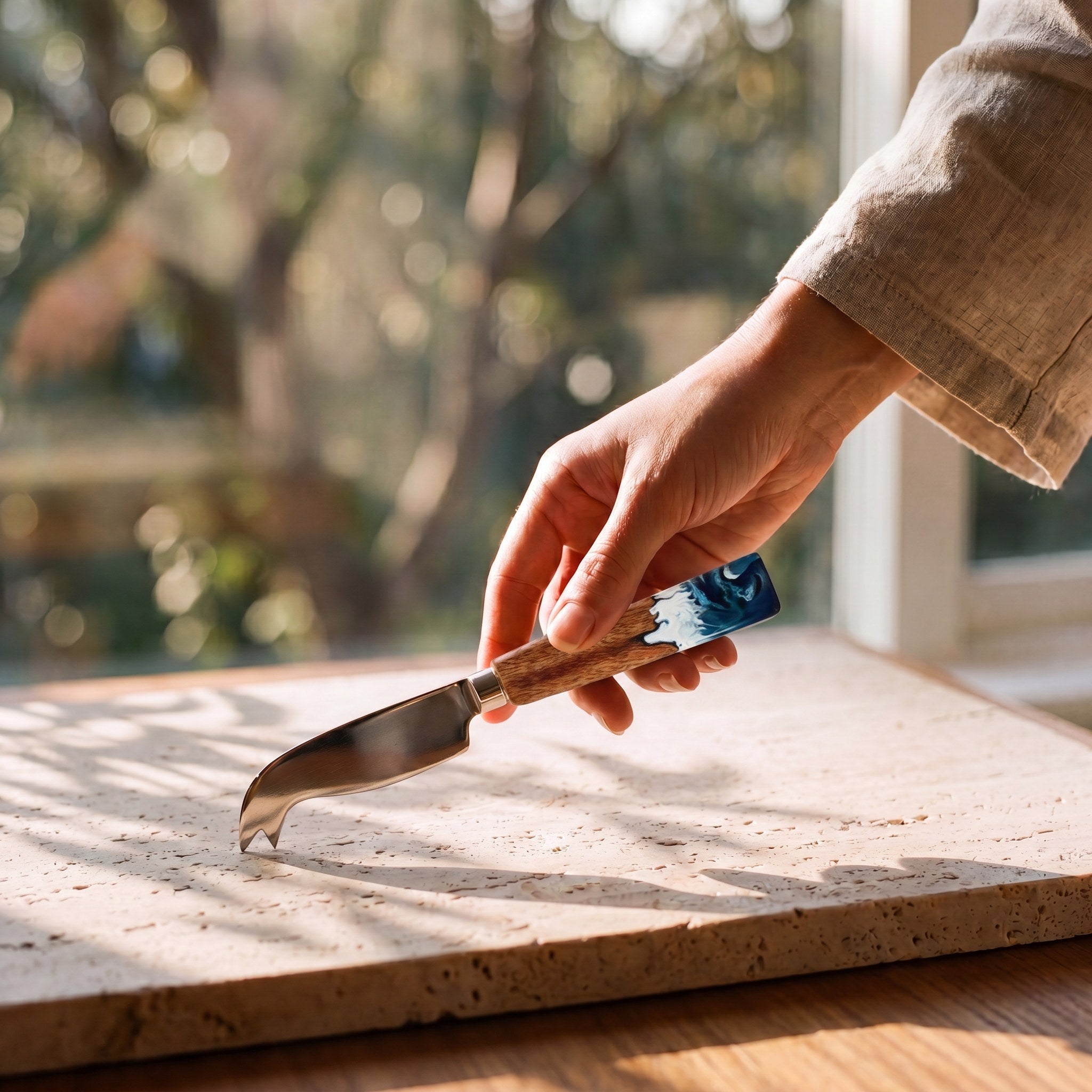 The Entertainer's Bundle in Prussian Blue - Cheese knife in hand