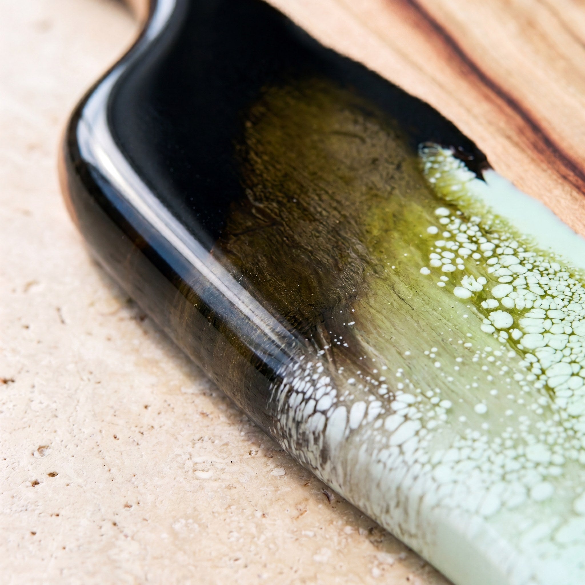 The Entertainer's Bundle in Sage Green - Medium paddle resin pattern close-up
