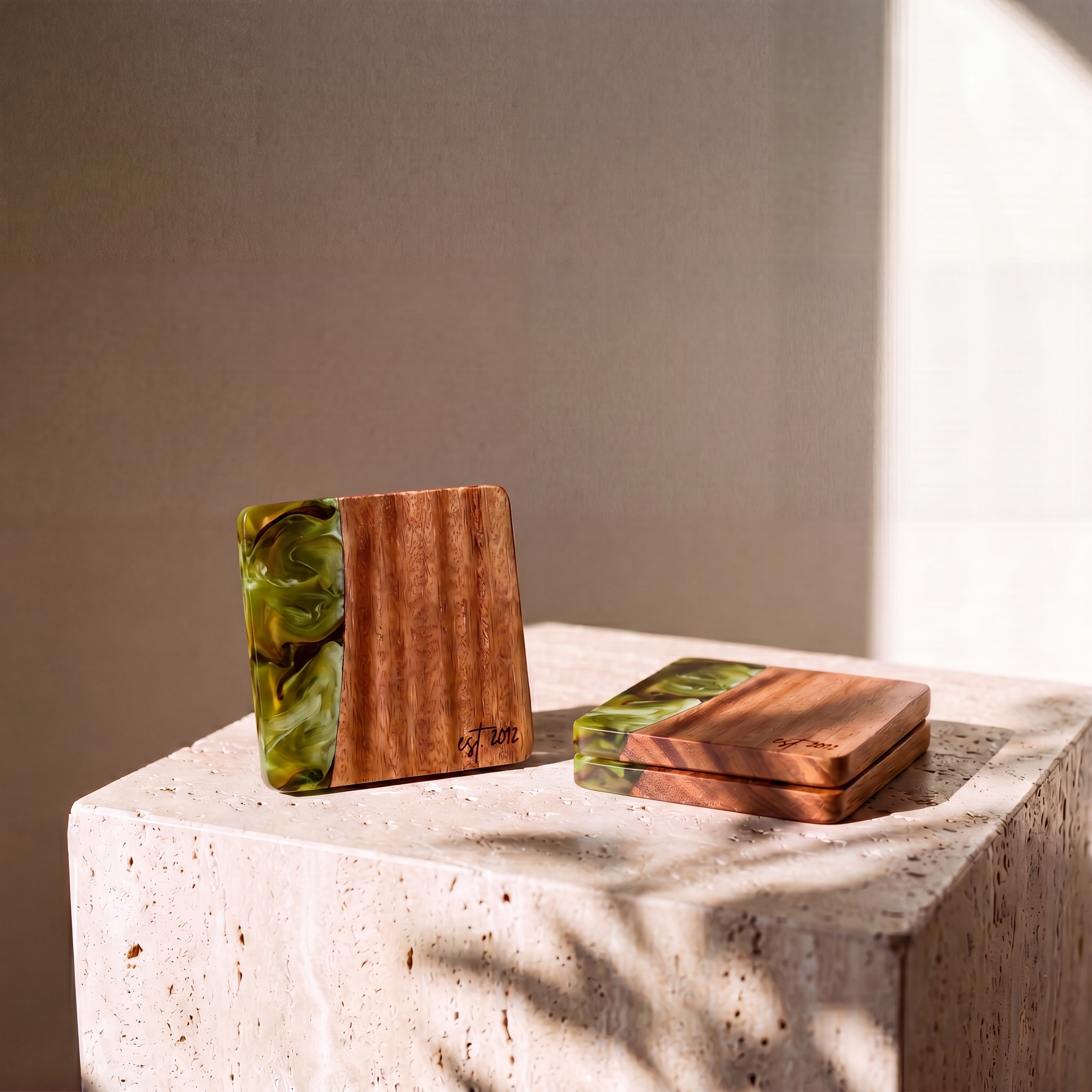 The Entertainer's Bundle in Sage Green - Resin coaster hero