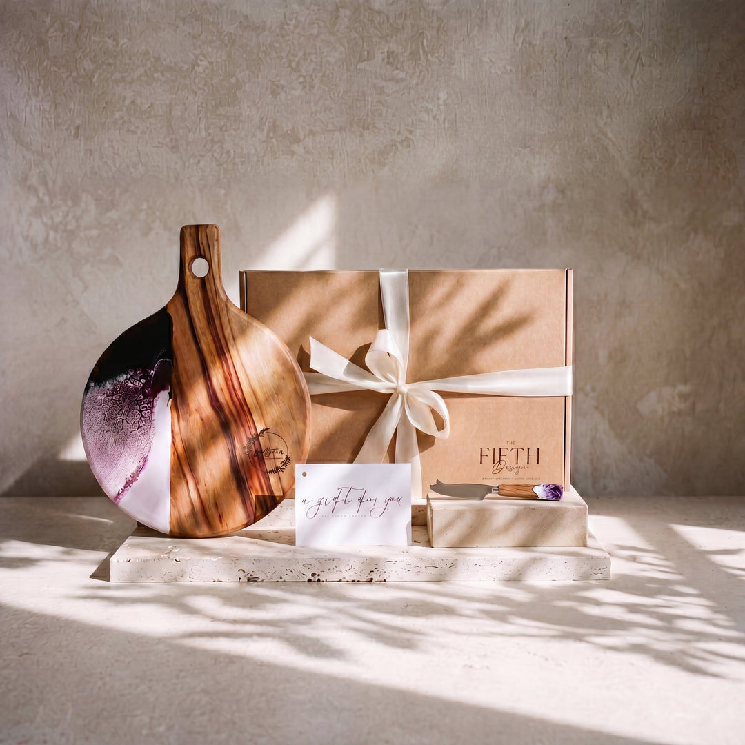 Gourmet Duo Gift Box in Lilac - Gift set hero with branded gift box #colour_lilac