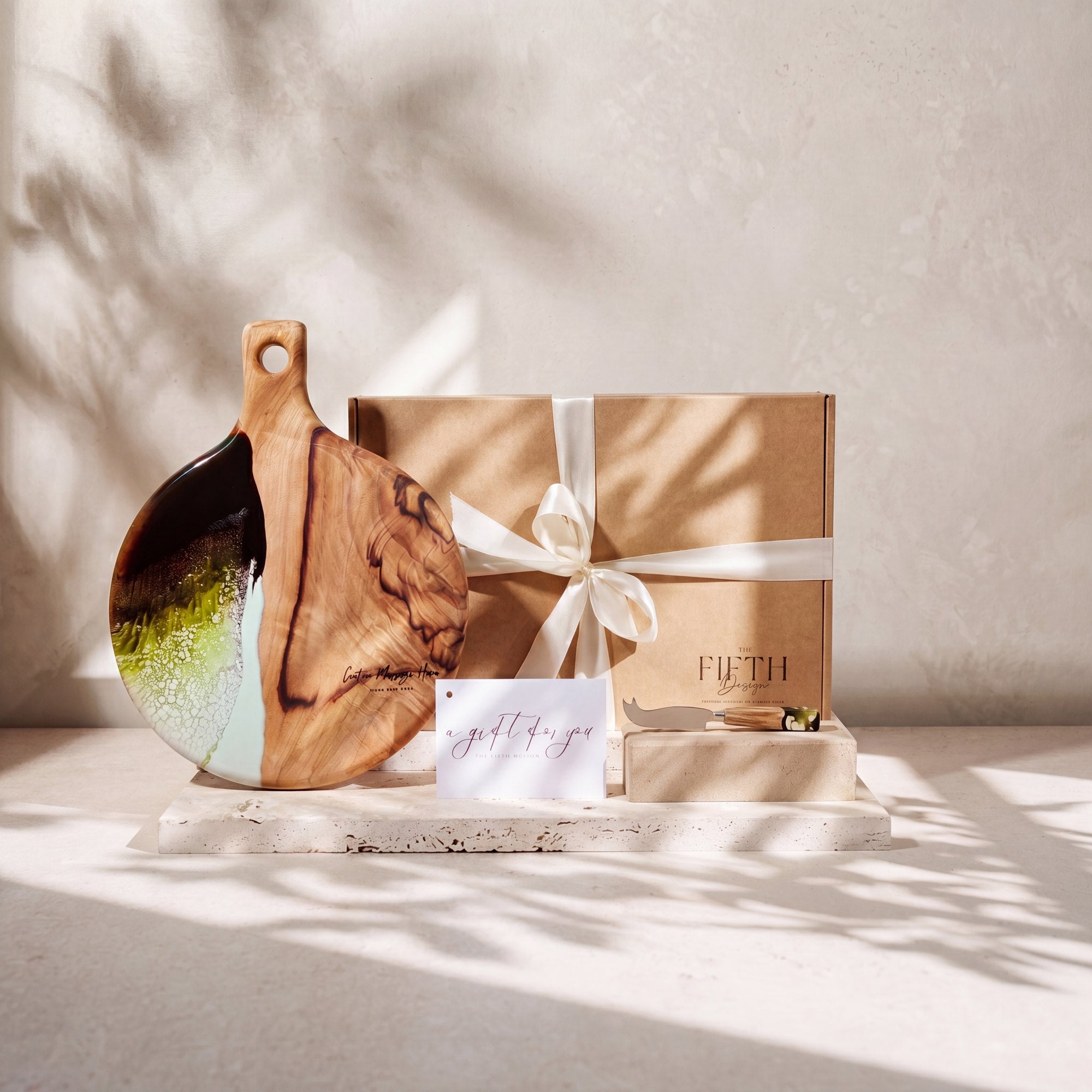 Gourmet Duo Gift Box in Sage Green - Gift set hero with branded gift box
