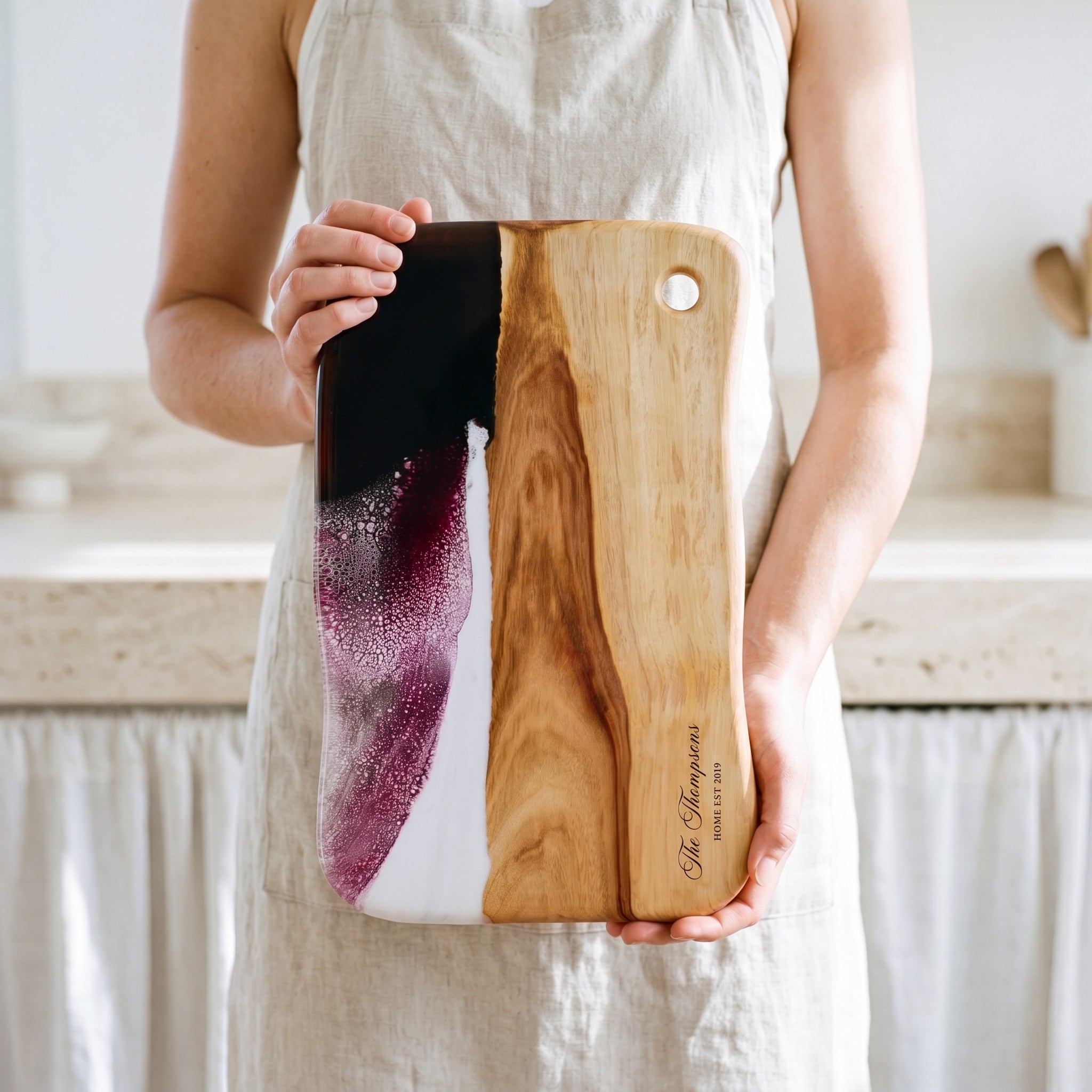 Large Resin Board in Lilac - Held in hand #colour_lilac