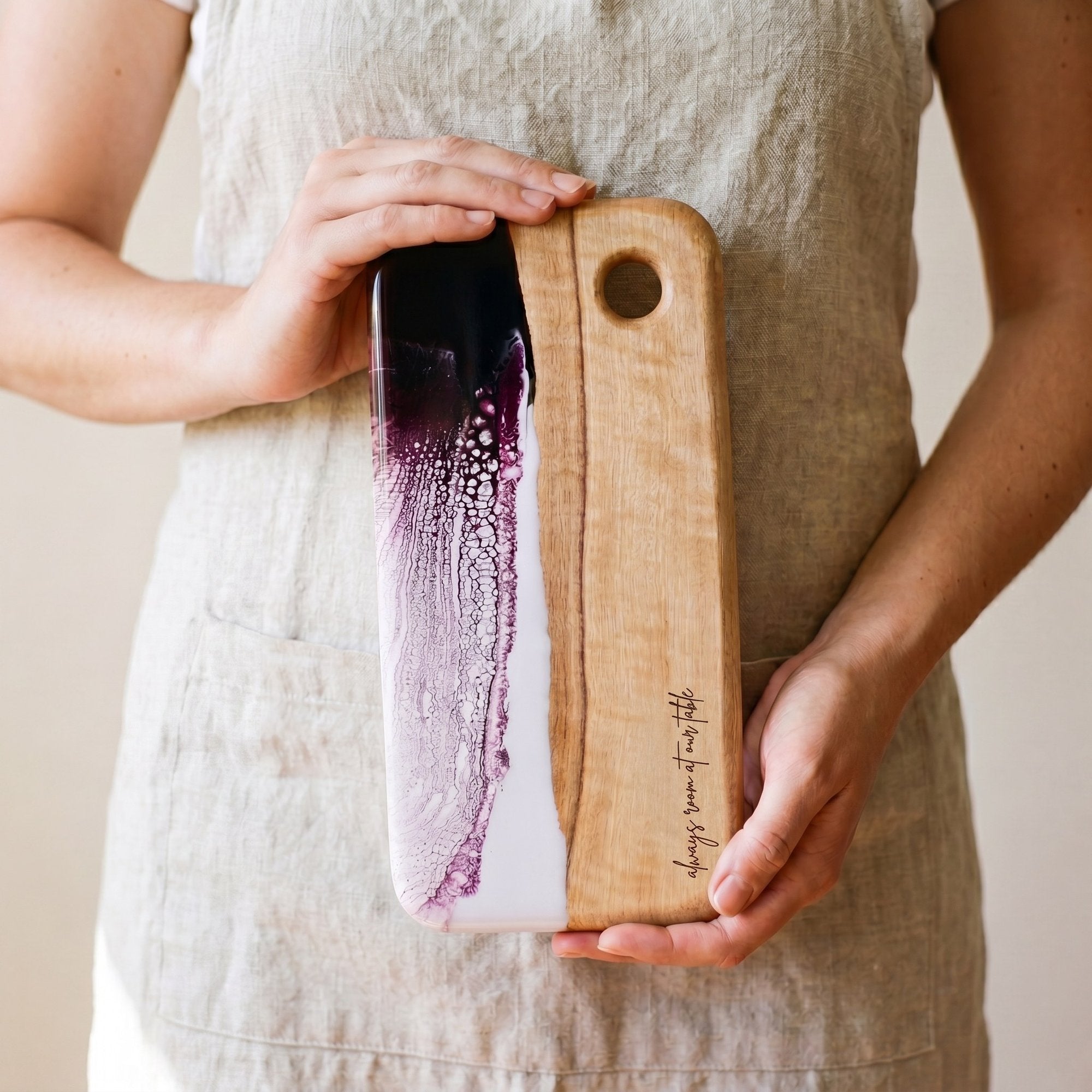 Nibbles Gift Box in Lilac - Board held in hand for scale