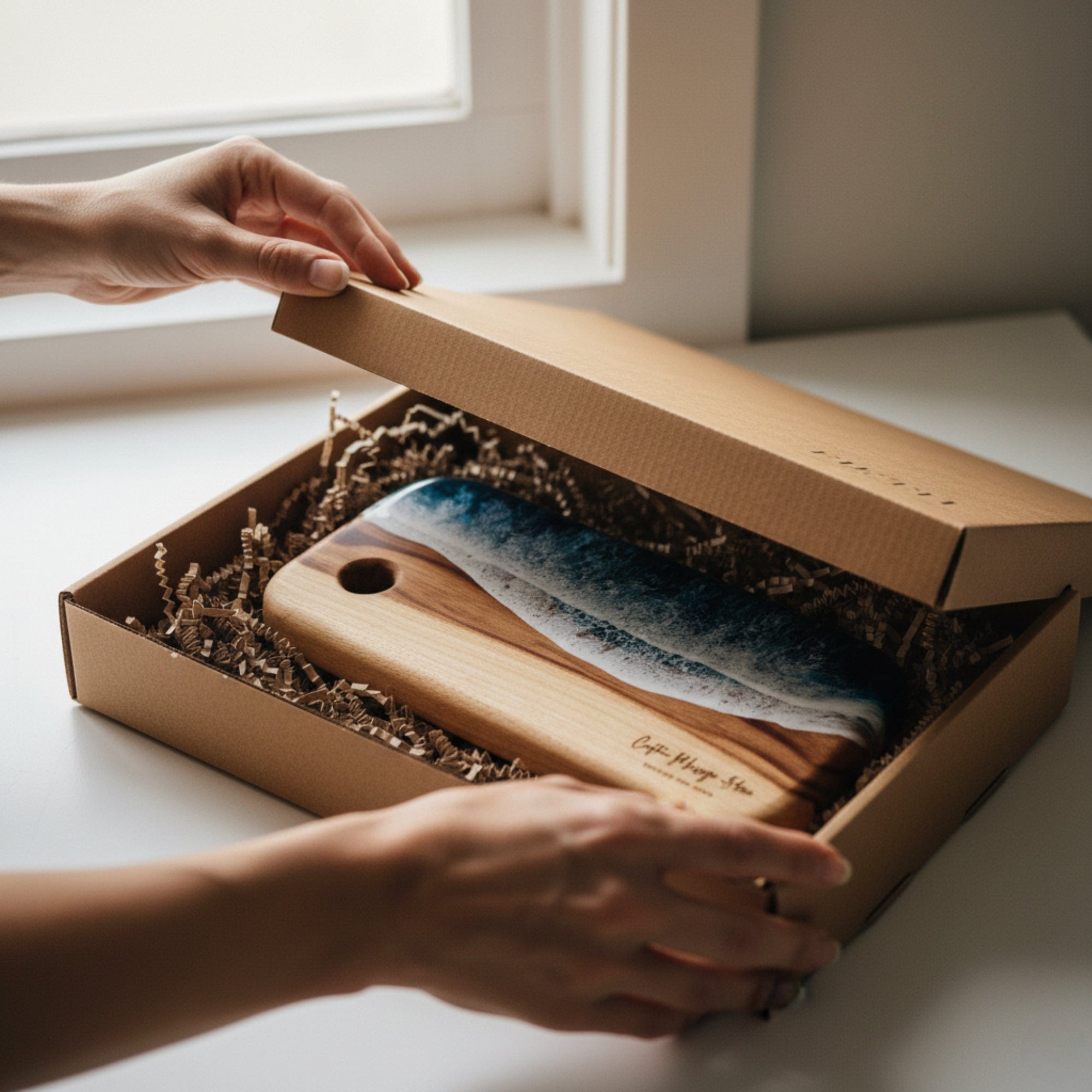 The Nibbles Gift Box in Sea & Scarlet - Lifestyle scene with full bundle styled for entertaining