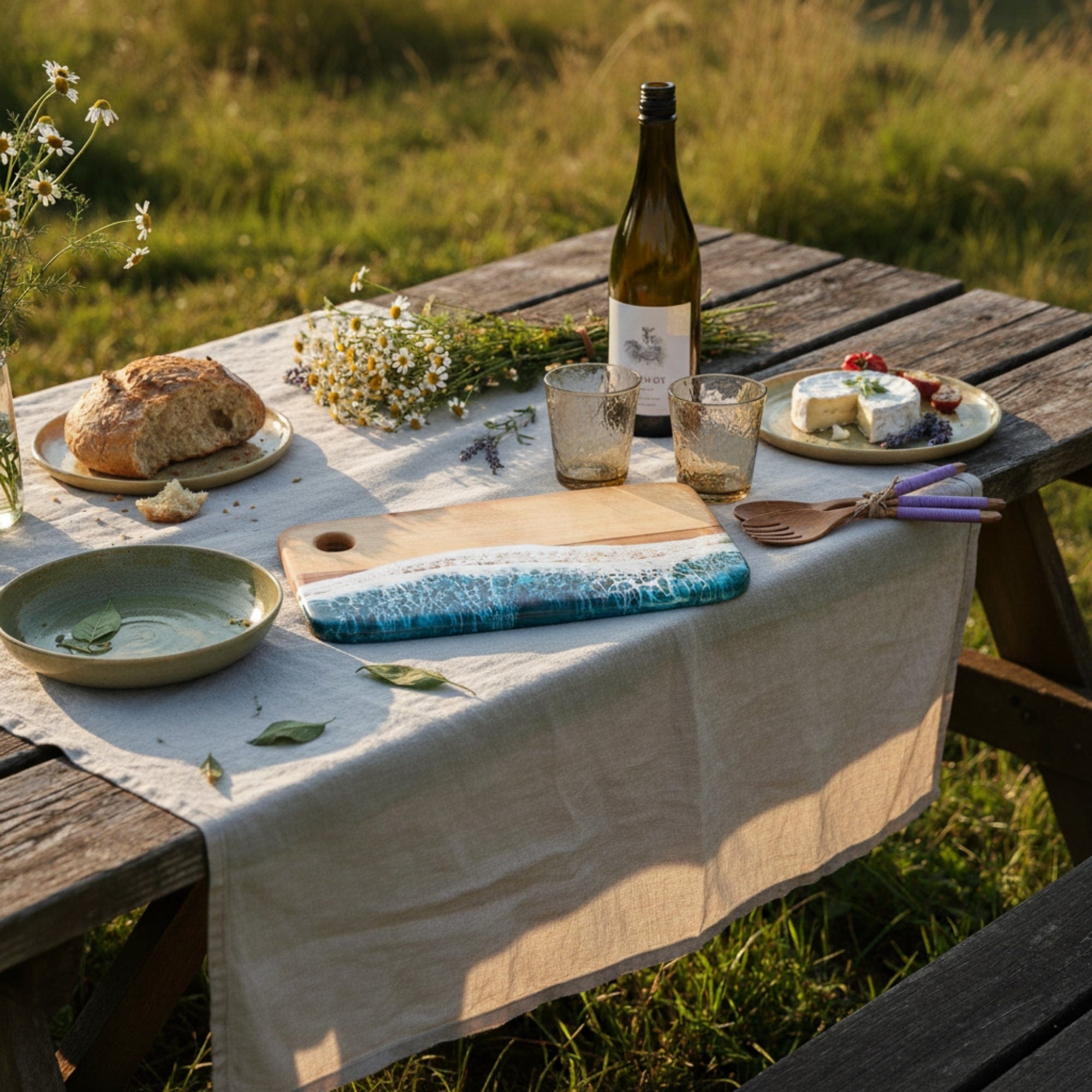 The Nibbles Gift Box in Sea & Scarlet - Personalised engraving detail on bundle pieces