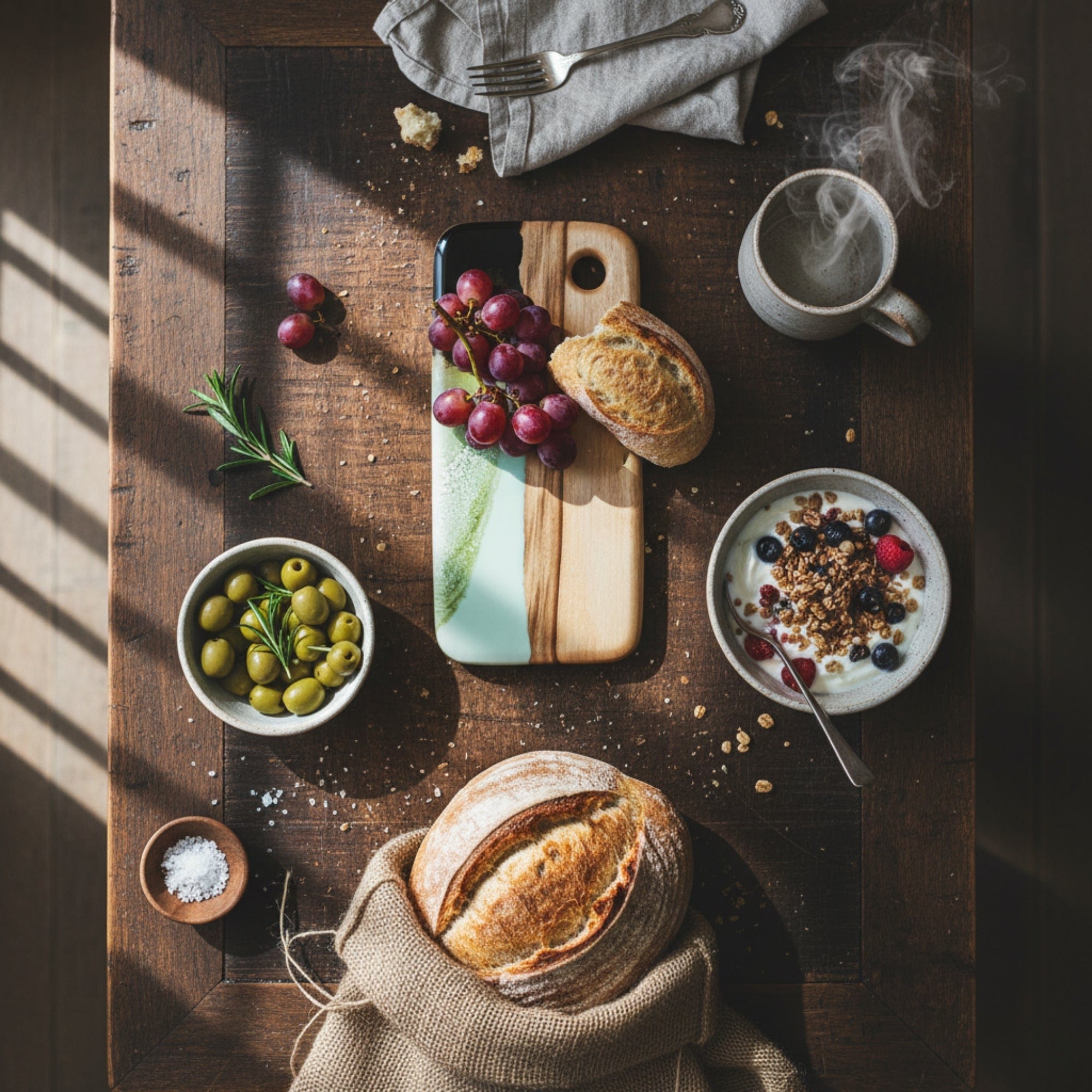 The Nibbles Gift Box in Sage Green - Scale reference showing all pieces together