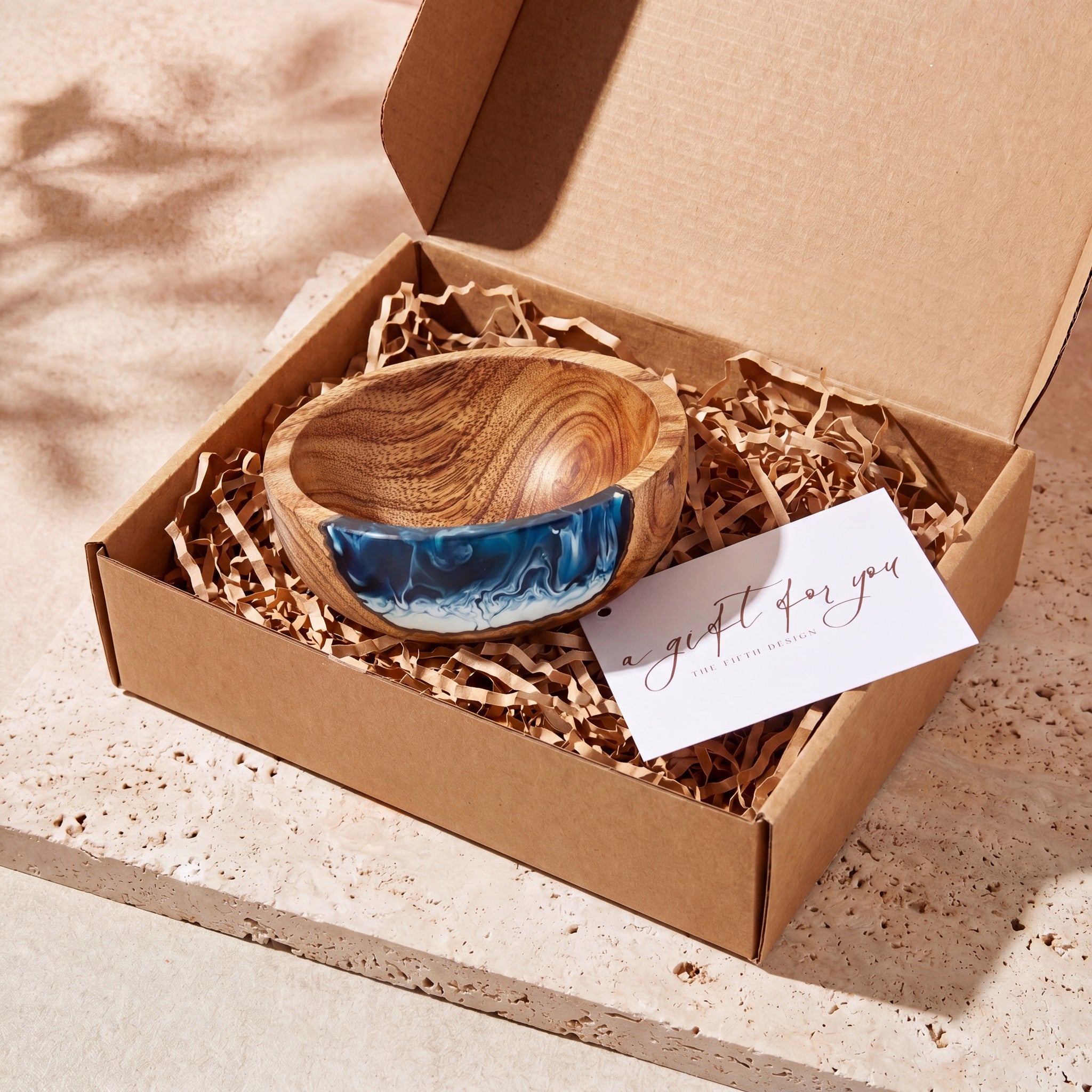 Resin Bowl in Prussian Blue - a gift moment, wrapped and ready #colour_prussian-blue