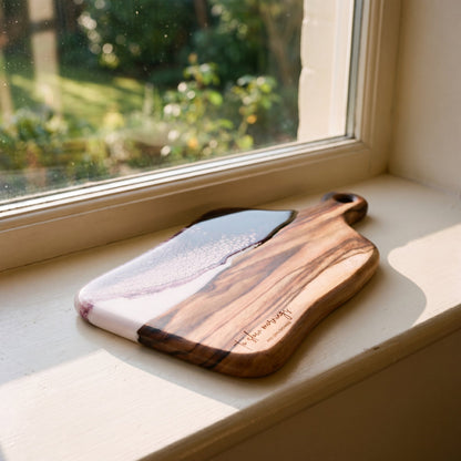 Charcuterie Bundle in Lilac - Board engraving detail 