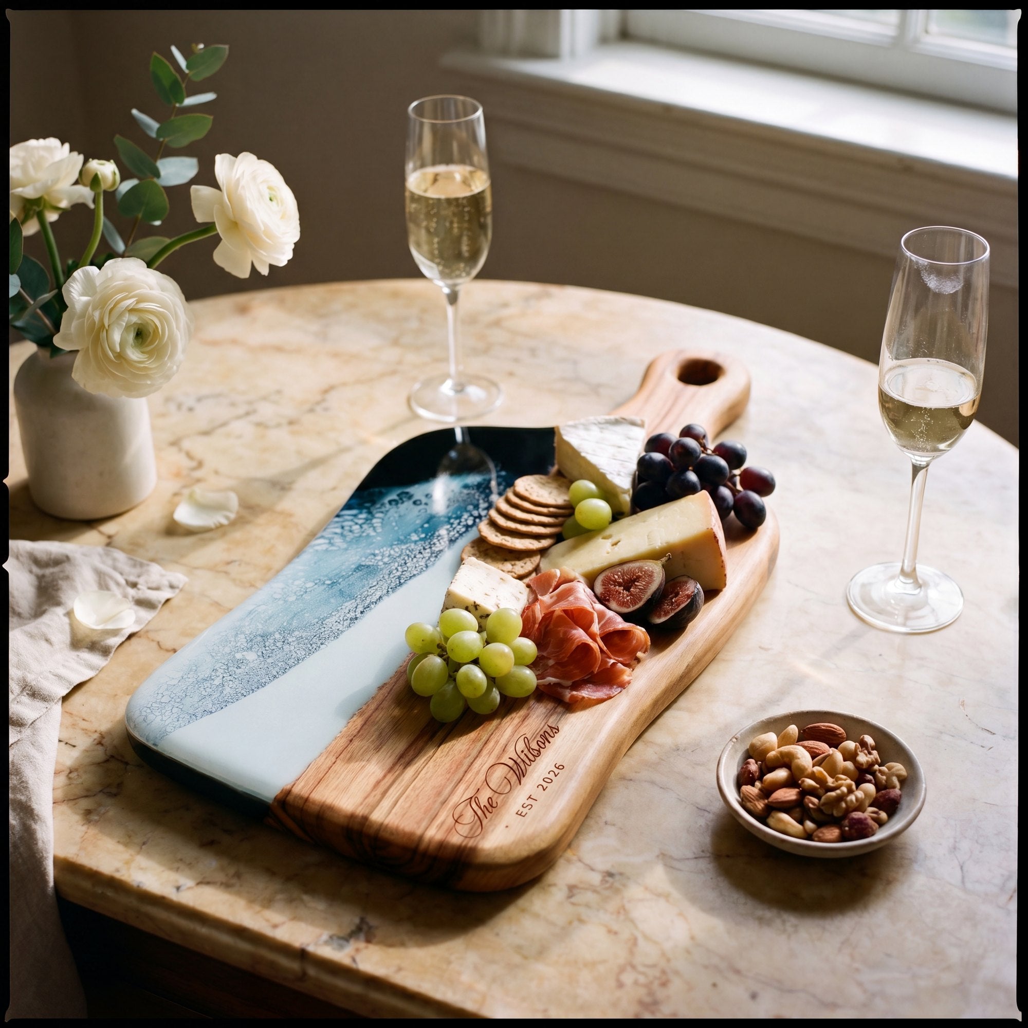 Charcuterie Bundle in Prussian Blue - Board styled lifestyle setting 
