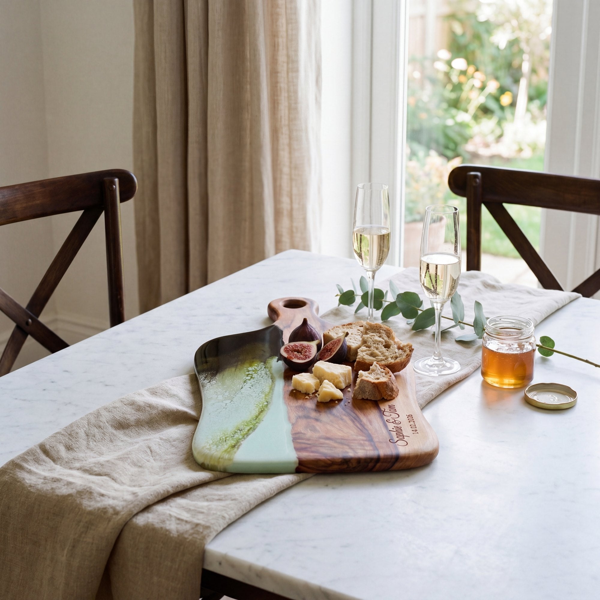 Charcuterie Bundle in Sage Green - Board styled lifestyle setting 