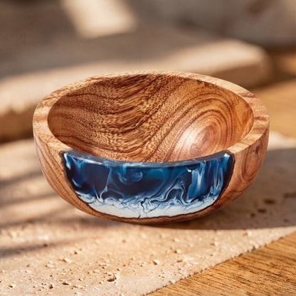 The Entertainer's Bundle in Prussian Blue - Resin bowl resin close-up