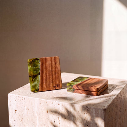The Entertainer's Bundle in Sage Green - Resin coaster hero