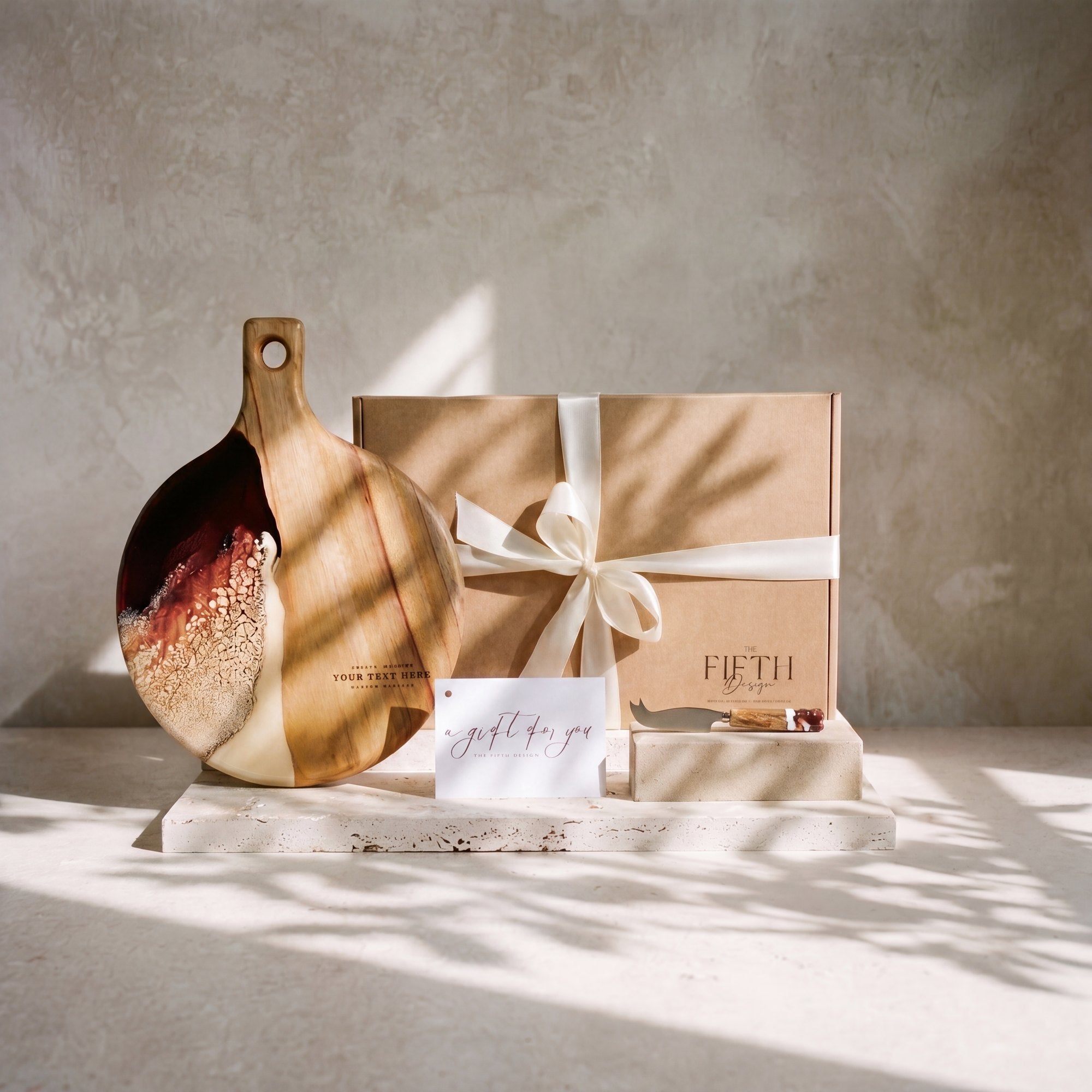 Gourmet Duo Gift Box in Burnt Ivory - Gift set hero with branded gift box #colour_burnt-ivory