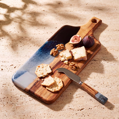Resin Cheese Knife in Slate - styled on a serving board #colour_slate