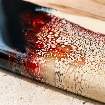Large Resin Board in Burnt Ivory - Close-up of resin and Camphor Laurel grain #colour_burnt-ivory