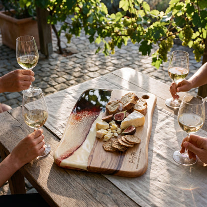 Large Resin Board in Burnt Ivory - Summer gathering scene #colour_burnt-ivory