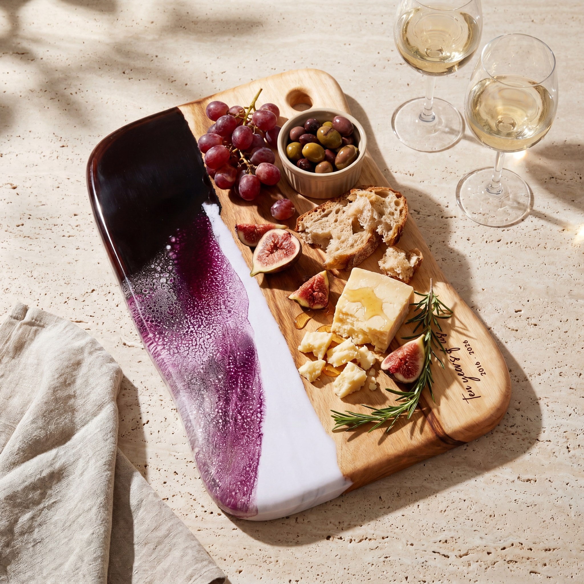 Large Resin Board in Lilac - Anniversary grazing board #colour_lilac