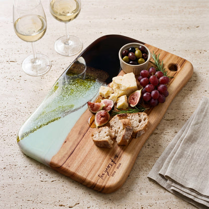 Large Resin Board in Sage Green - Anniversary grazing board #colour_sage-green