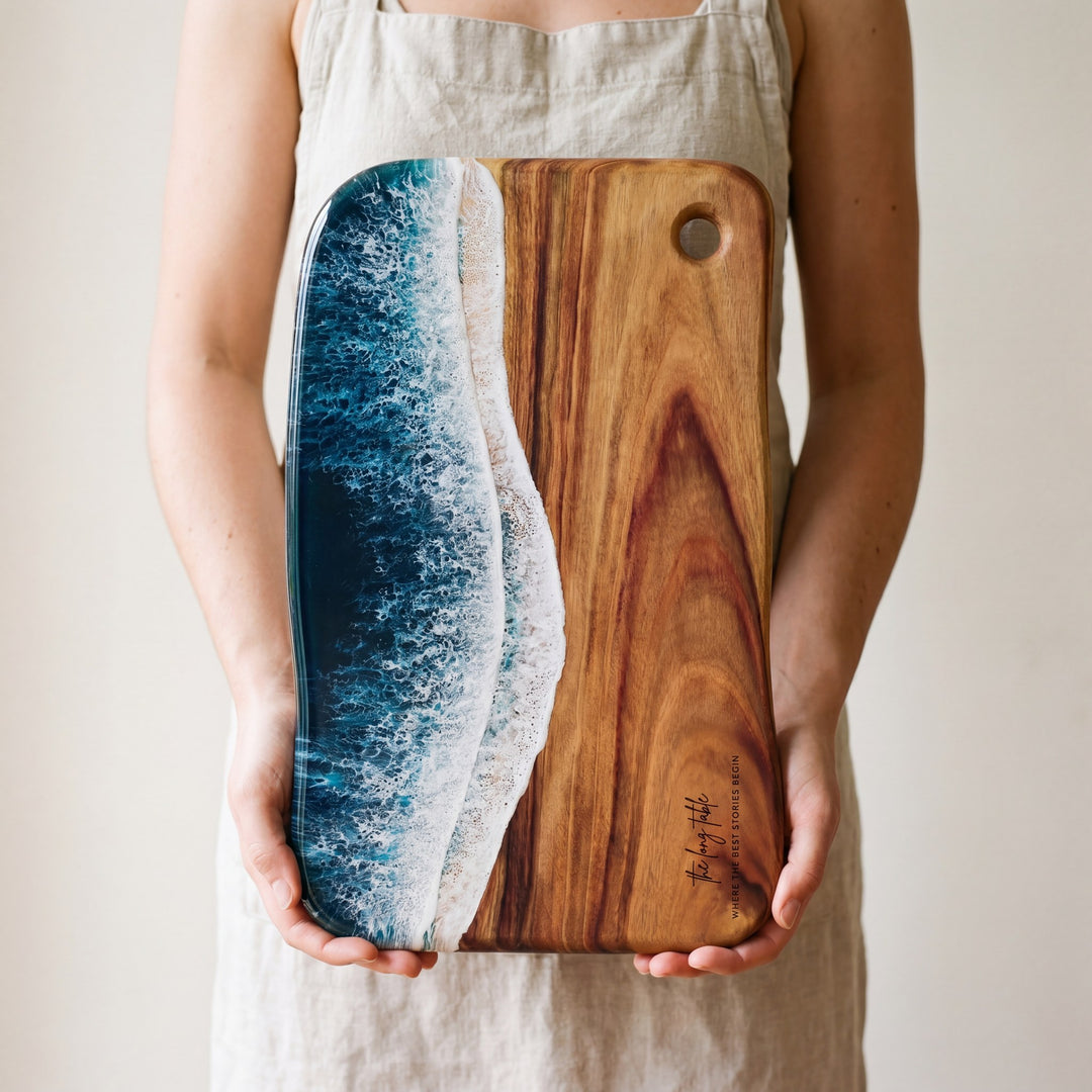 Large Resin Board in Seascape - Held in hand #colour_seascape