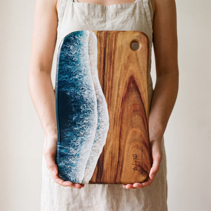Large Resin Board in Seascape - Held in hand #colour_seascape