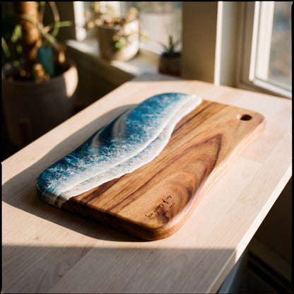 Large Resin Board in Seascape - Personalised engraving detail #colour_seascape