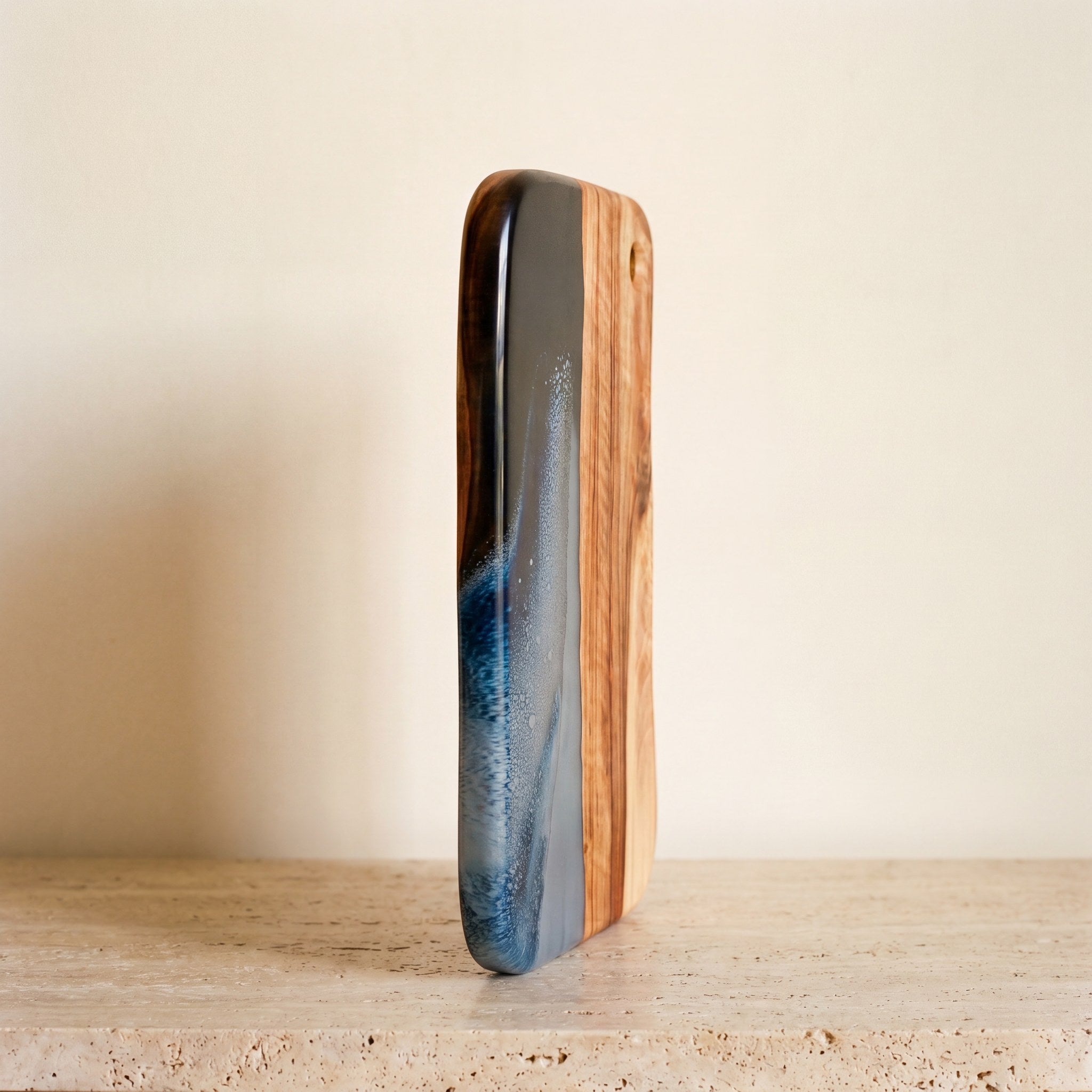 Large Resin Board in Slate - Side profile showing the resin edge #colour_slate