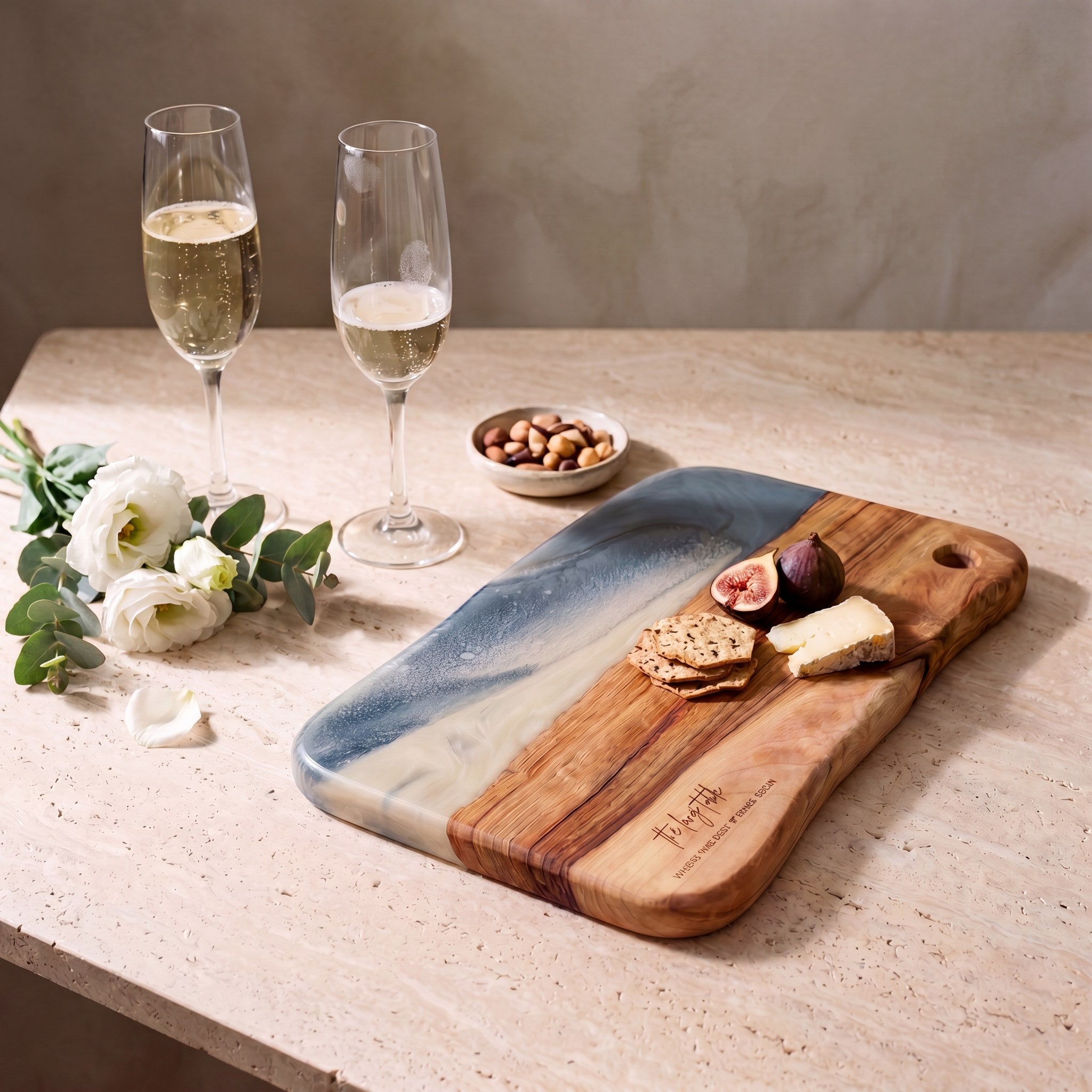 Large Resin Board in Slate - Styled on a wedding table #colour_slate