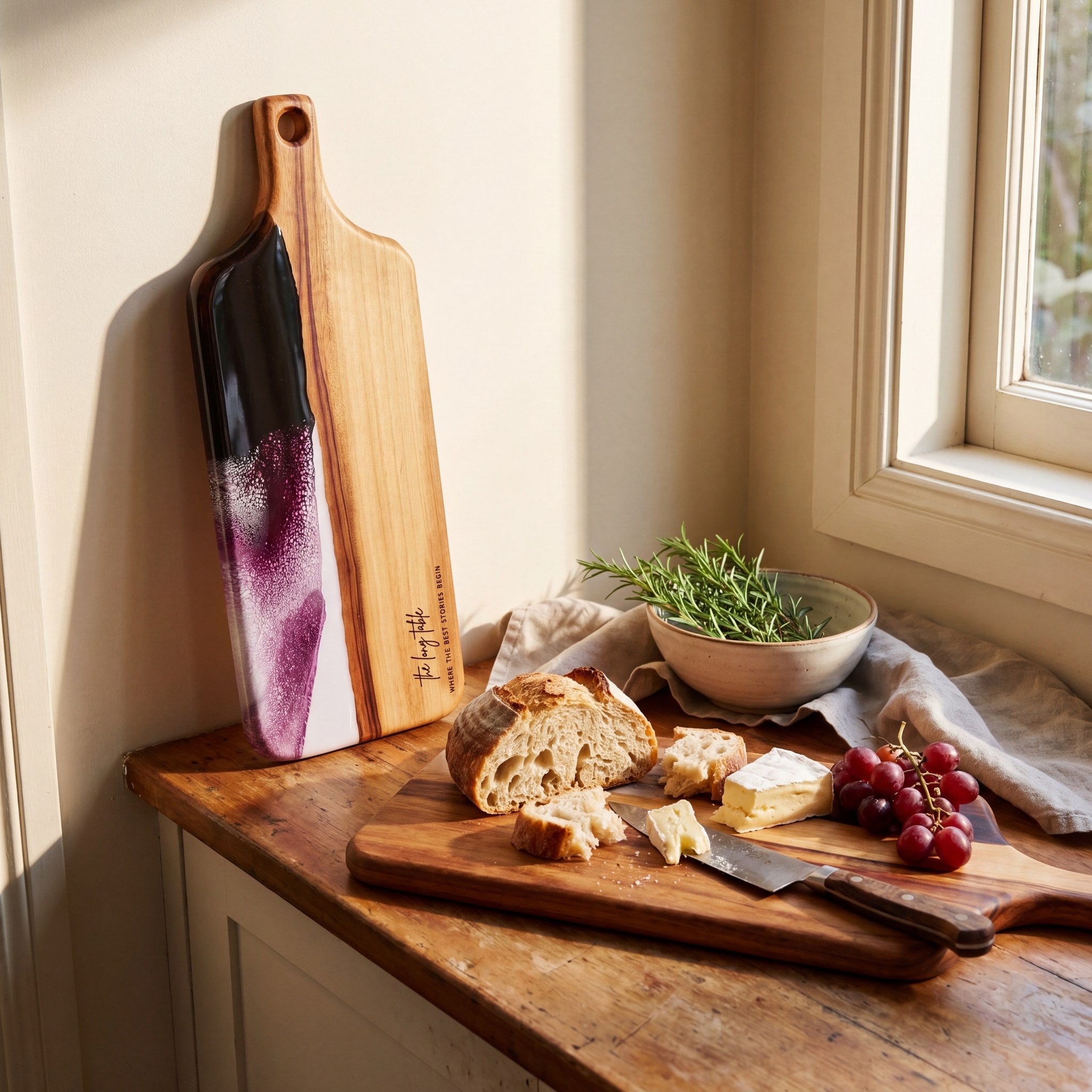 Large Resin Paddle in Lilac reverse timber side#colour_lilac