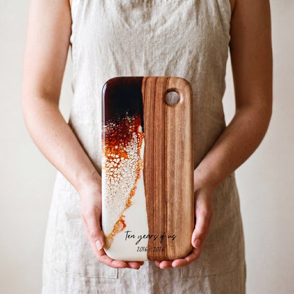 Small Resin Board in Burnt Ivory - Held in hand #colour_burnt-ivory