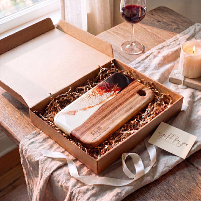 Small Resin Board in Burnt Ivory - Gift box presentation #colour_burnt-ivory