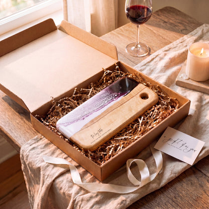 Small Resin Board in Lilac - Gift box presentation #colour_lilac