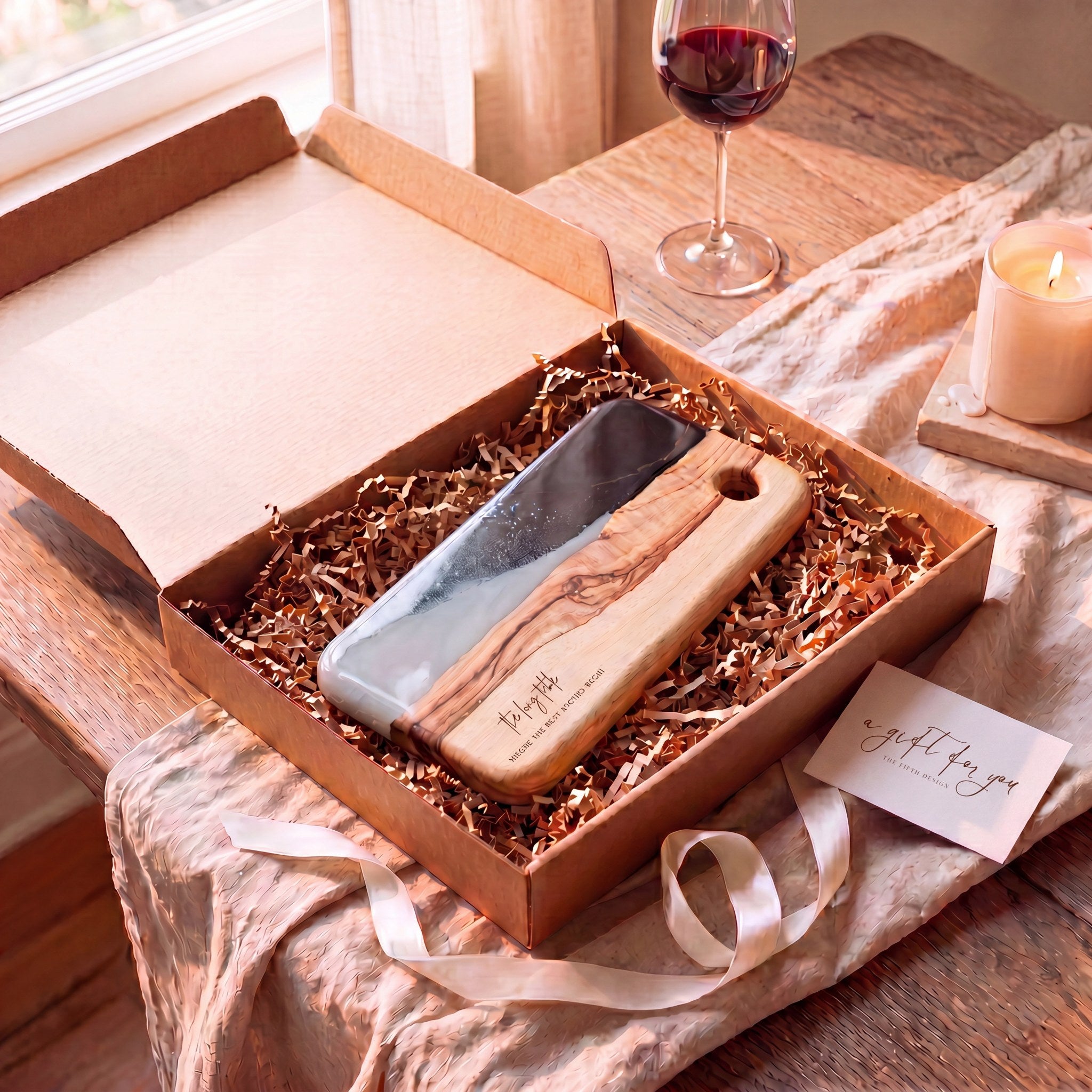 Small Resin Board in Slate - Gift box presentation #colour_slate