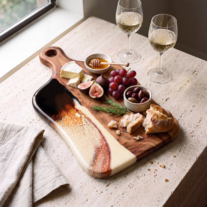 Medium Resin Paddle Board in Burnt Ivory - Anniversary grazing board #colour_burnt-ivory