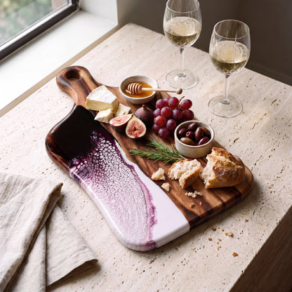 Medium Resin Paddle Board in Lilac - Anniversary grazing board #colour_lilac