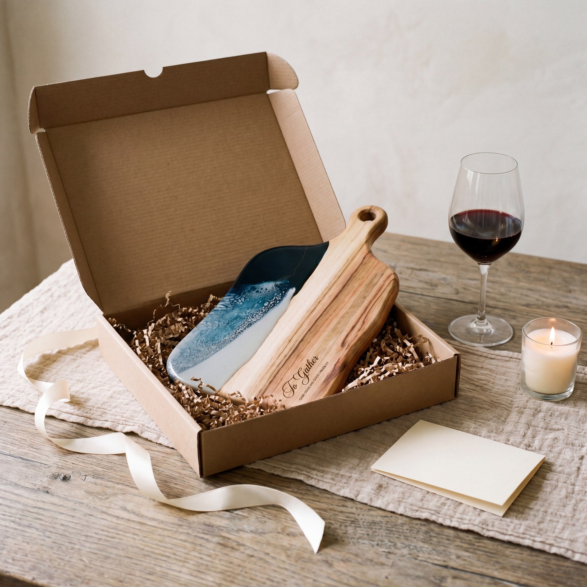 Medium Resin Paddle Board in Prussian Blue - Gift box presentation #colour_prussian-blue