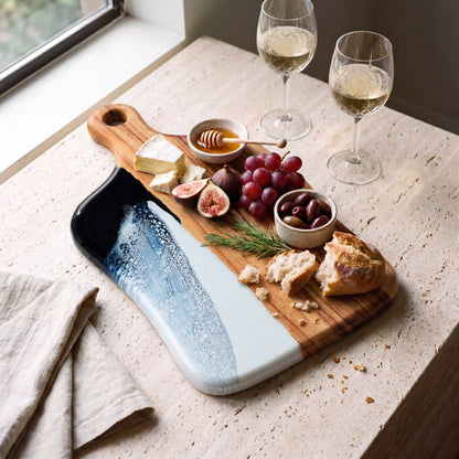 Medium Resin Paddle Board in Prussian Blue - Anniversary grazing board #colour_prussian-blue