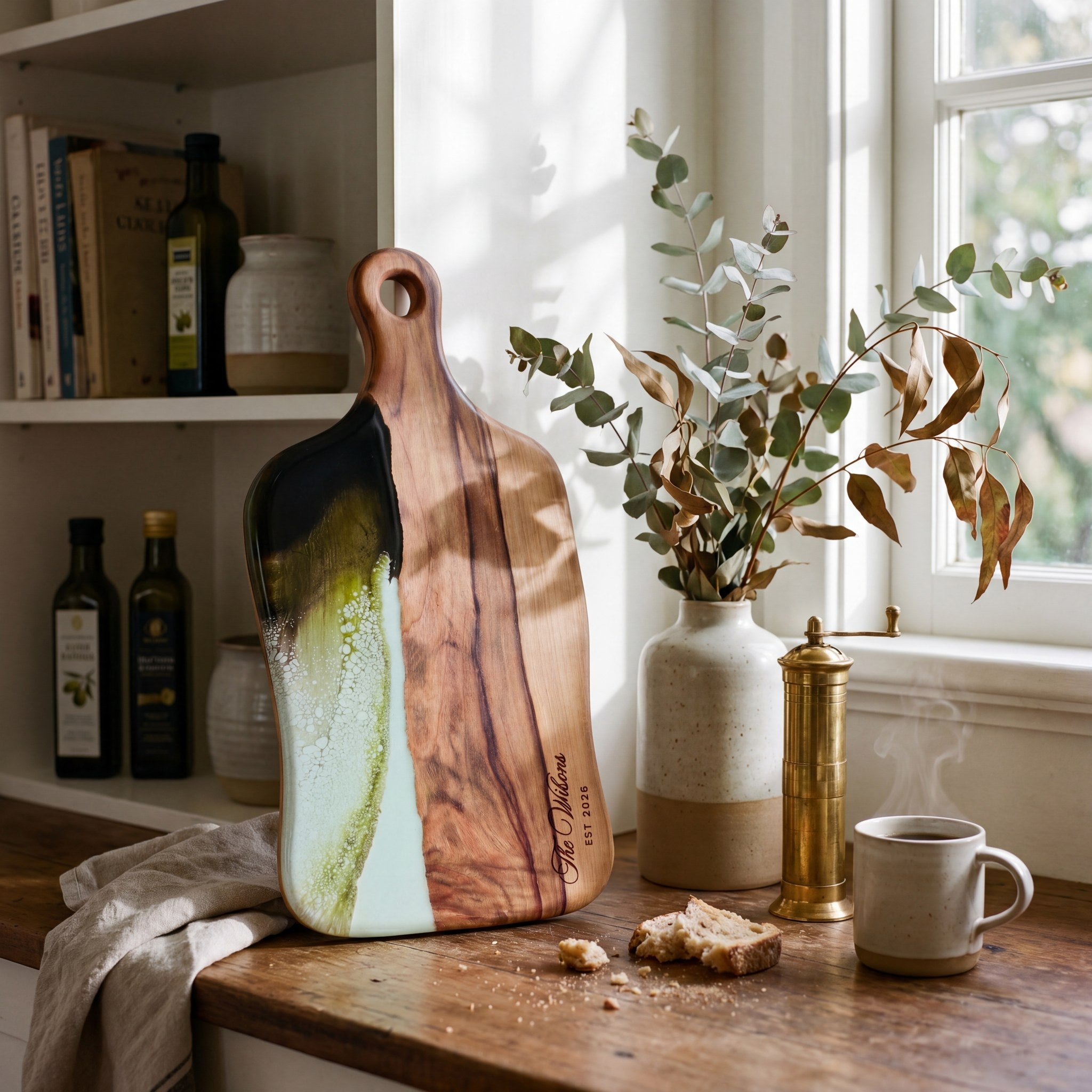 Medium Resin Paddle Board in Sage Green - Housewarming styling #colour_sage-green