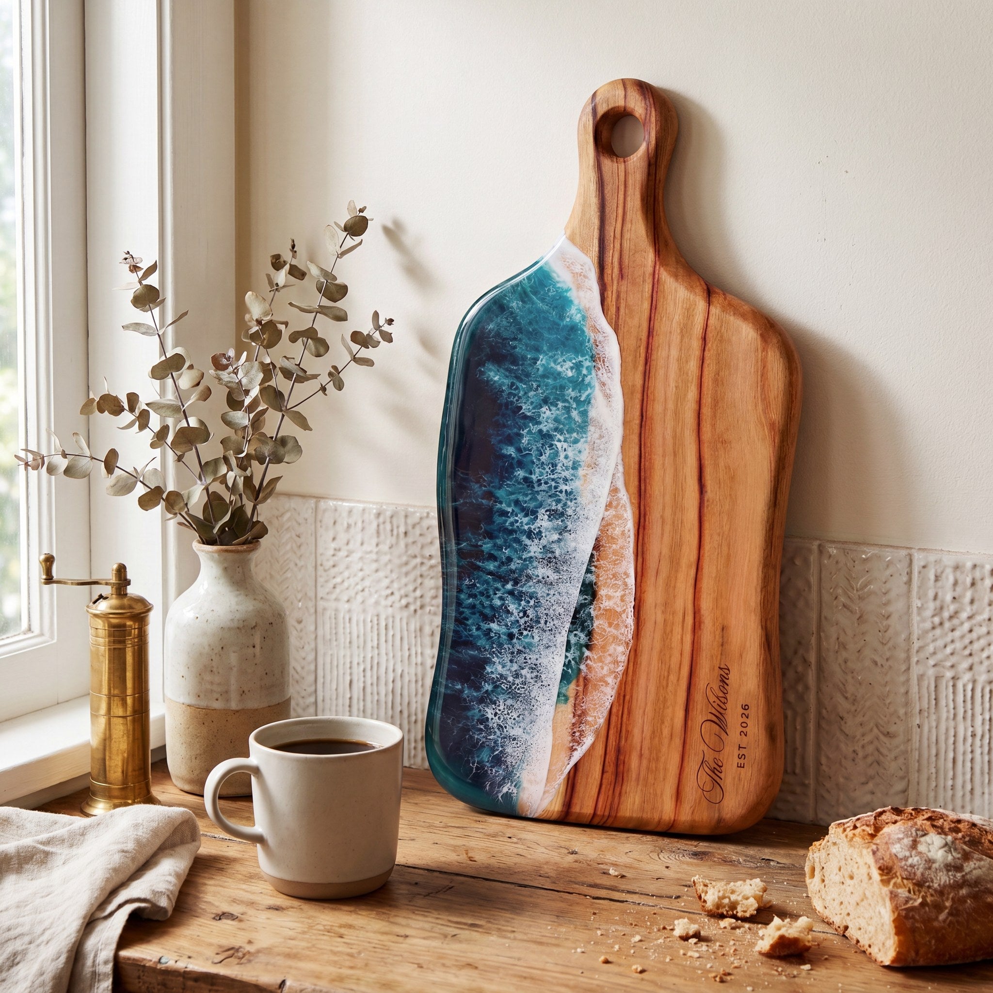 Medium Resin Paddle Board in Seascape - Housewarming styling #colour_seascape