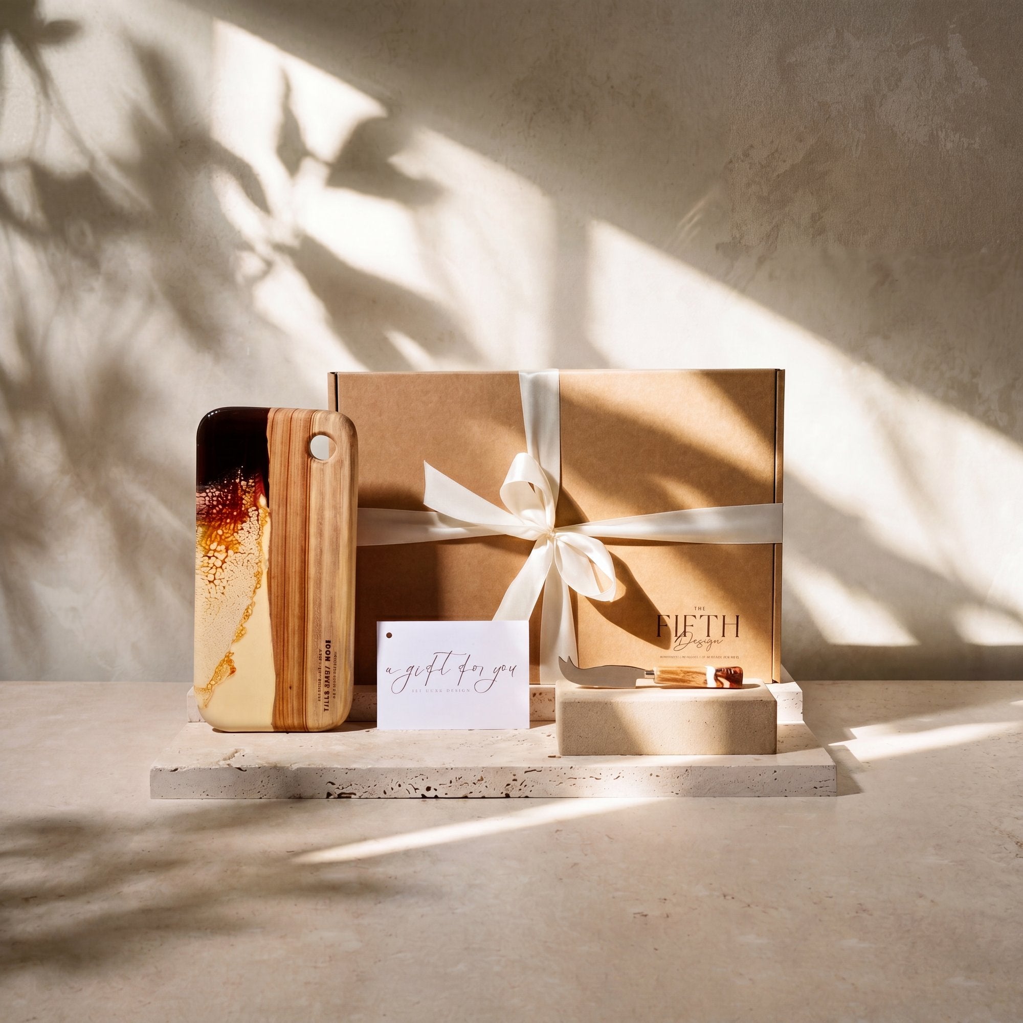 Nibbles Gift Box in Burnt Ivory - Gift set hero with branded gift box 