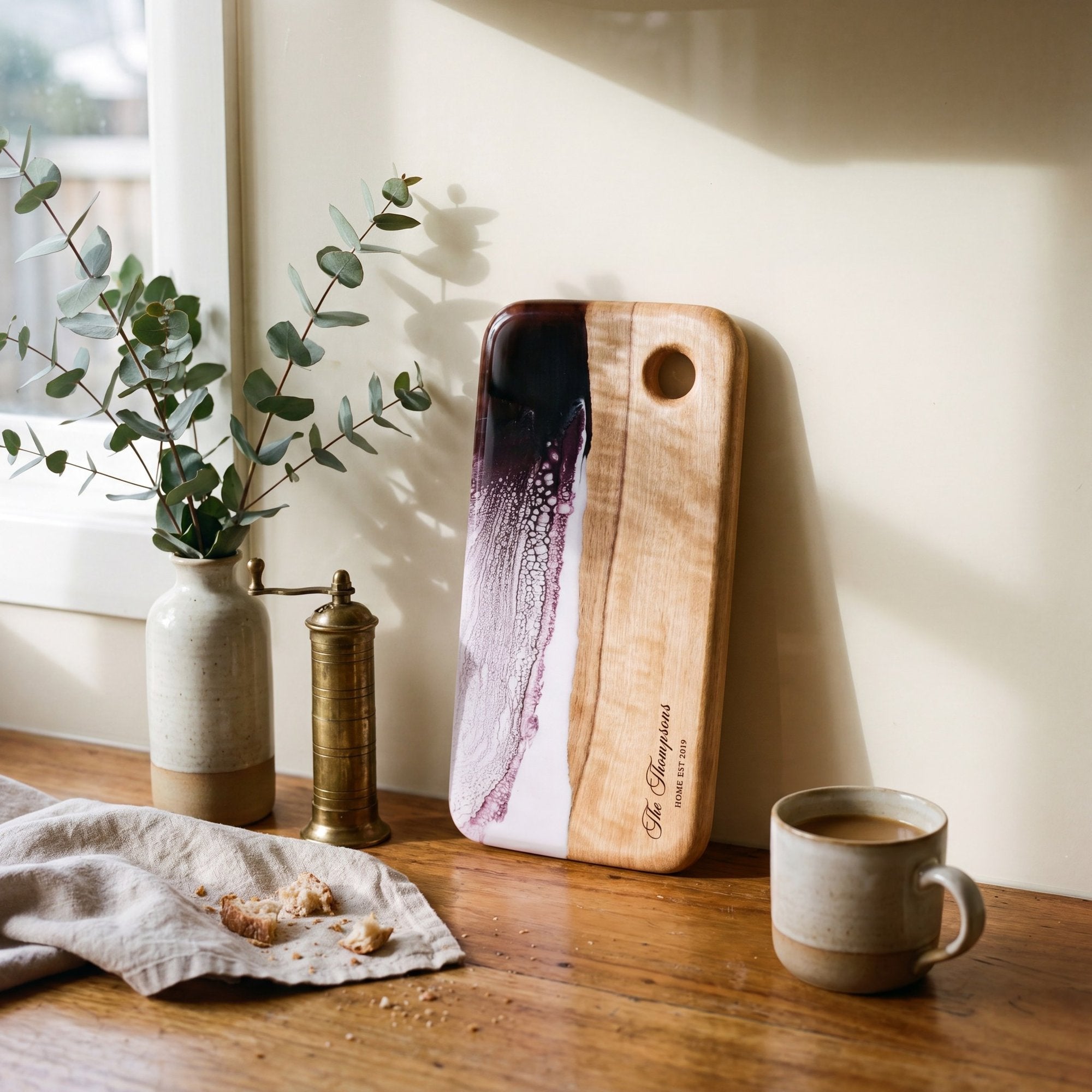 Nibbles Gift Box in Lilac - Board styled in a lifestyle setting 