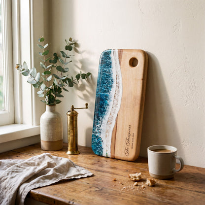 Nibbles Gift Box in Seascape - Board styled in a lifestyle setting 