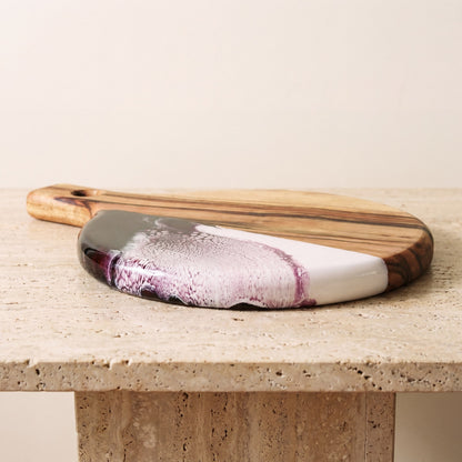 Round Resin Paddle in Lilac - Gift wrapping presentation with TFD branded packaging #colour_lilac