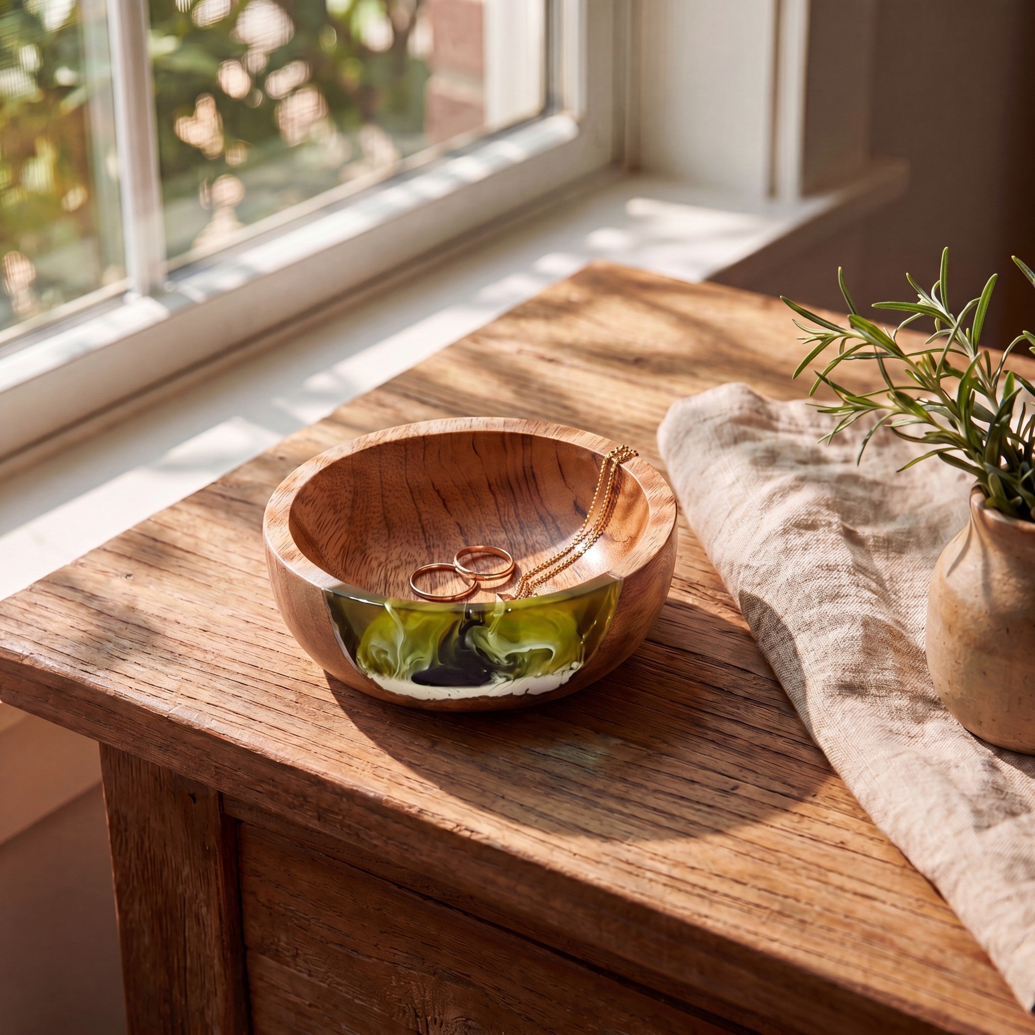 The Ultimate Gift Bundle in Sage Green - Resin bowl styled