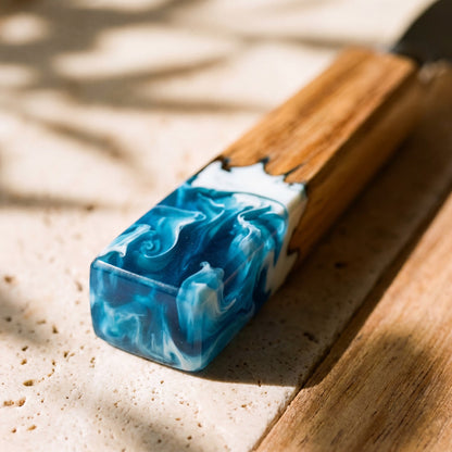 The Ultimate Gift Bundle in Seascape - Cheese knife resin close-up