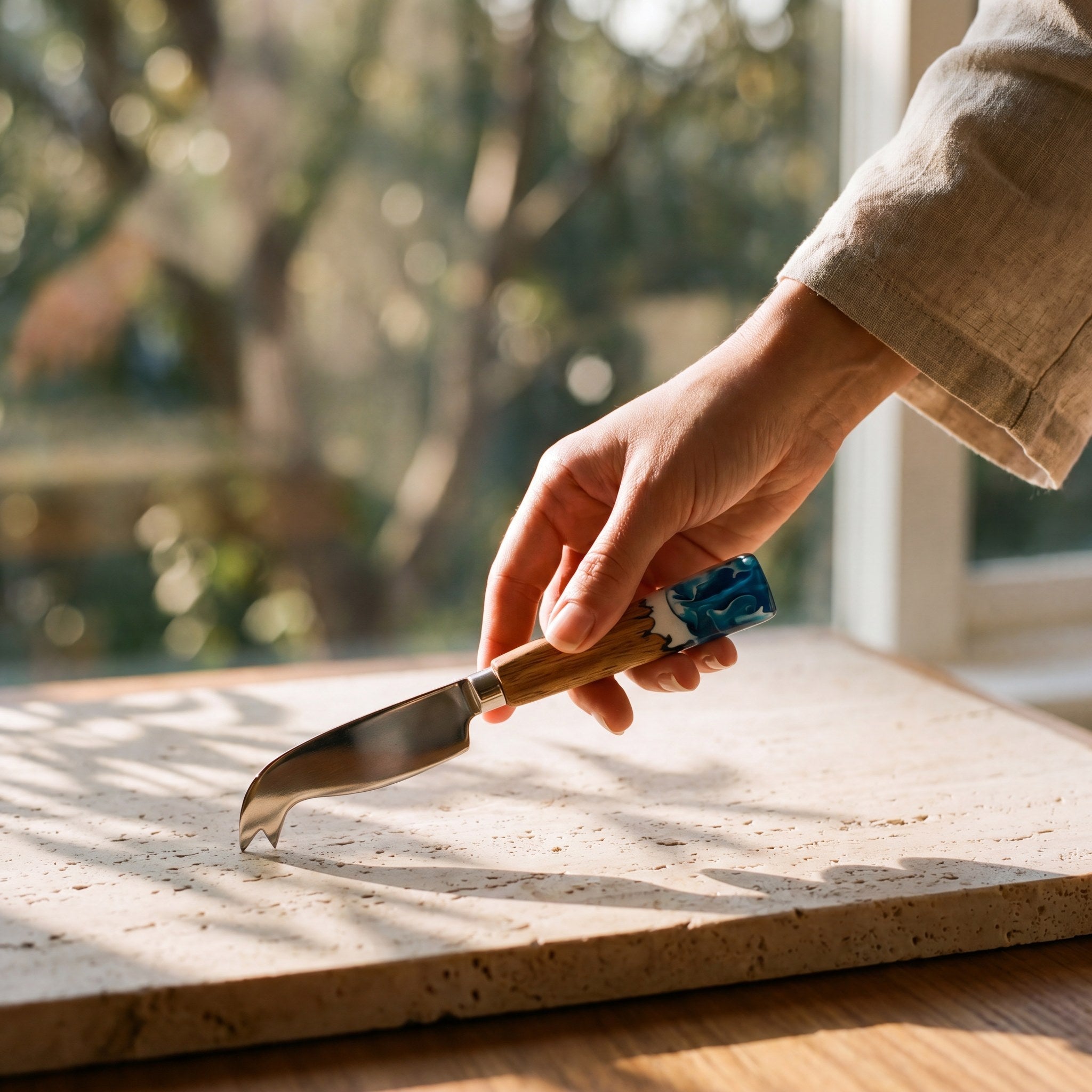 The Ultimate Gift Bundle in Seascape - Cheese knife in hand